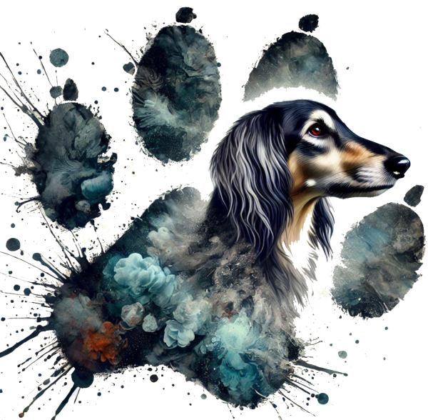 Bügelbild Saluki in Pfote